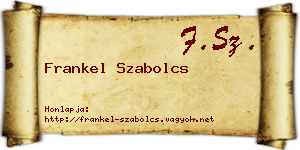 Frankel Szabolcs névjegykártya