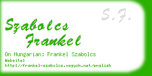 szabolcs frankel business card